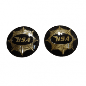 Genuine BSA Goldstar Badge Tank Badge Black and Gold (Pair) Made in England