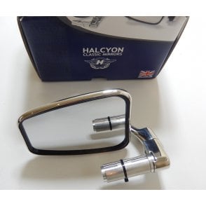 Genuine Halcyon 820 Rectangular Bar End Mirror Street Fighter Style Made in England