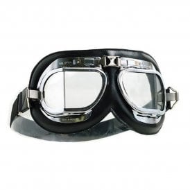 Genuine Halcyon Halcyon Mark 4 Silver Cross Goggles Black & Chrome Made in England