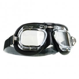 Genuine Halcyon Mark 410 Goggles Black Leather Made in England