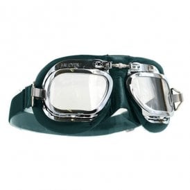 Genuine Halcyon Mark 410 Goggles Racing Green Leather Made in England