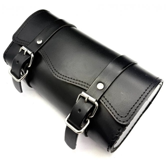 Genuine Leather Tool Roll Universal Finished in Black Leather With Straps For Fixing