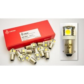 Genuine Lucas Classic Motorcycle LED Bulbs 6V BA9S Made in UK