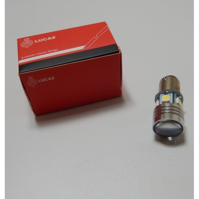 thumbnail image 2 of GENUINE LUCAS LED Stop Tail Bulb 12V SBC BAY15D For Classic British Motorcycles 2 of 6
