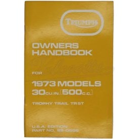 Genuine Triumph Trophy Trial TR5T Owners Handbook US Models Made in UK OEM No 99-0958