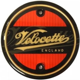 Genuine Velocette Round Tank Badge Red & Black Made in England
