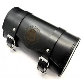 Harley-Davidson Genuine Leather Tool Roll Willie G. Skull Finished in Black Leather With Straps 