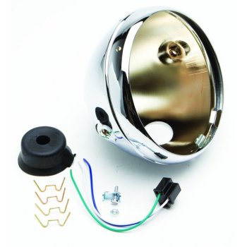Headlamp Shell 7" Chrome Shell & Rim for Classic Motorcycle