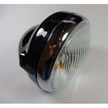 Honda Headlight Round Black & Chrome Complete 5.5