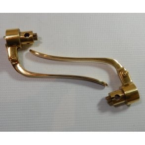 Inverted Clutch / Brake Lever Set Polished Brass For Vintage Bikes Excellent Quality For 7/8" Bars
