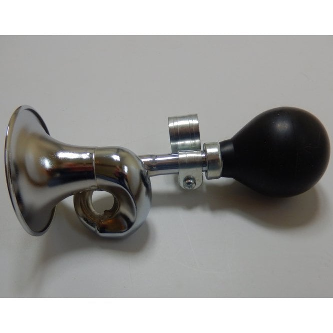 Junior Bulb Horn Twisted For Classic Bike Finished in Chrome With Fixing Bracket