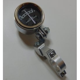 Ammeter 1 3/4" Black Dial -8 to +8 & 7/8" Handlebar Mounting Kit For Classic Motorcycle 