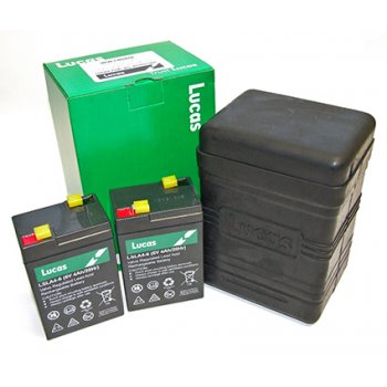 Lucas B38-6 Battery Box (Large Type) supplied with two 6V 4.5AH Sealed Batteries