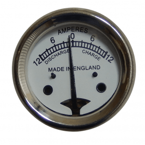 Lucas Type Ammeter 12-0-12 for Classic Motorcycle 1 3/4" White Face