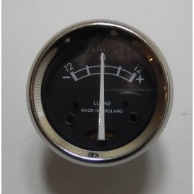 Lucas Type Ammeter -12-+12 for Classic Motorcycle 1 3/4" Black Face
