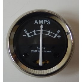 Lucas Type Ammeter -8-+8for Classic Motorcycle 1 3/4" lack Face