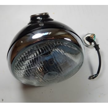 Lucas Type SSU700 7" Headlamp With Beam Unit/Panel/Switch/Ammeter Black