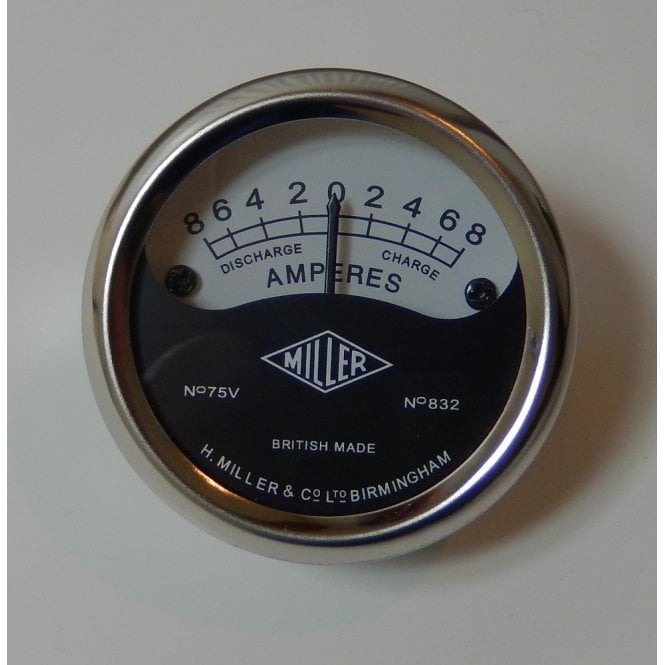 MILLER Ammeter Scale Reading 8-0-8 for Classic Motorcycle 2