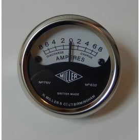Miller Ammeter Scale Reading 8-0-8 for Classic Motorcycle 2" 