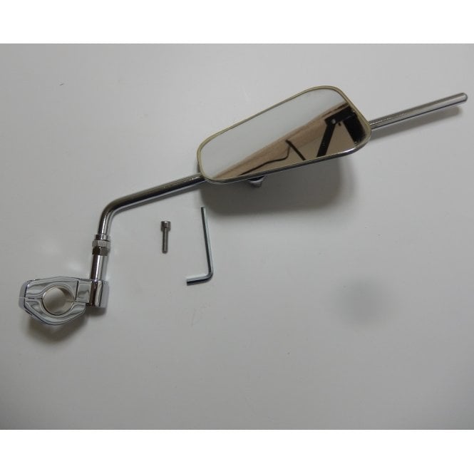 Mirror Universal Clip On Fits 7/8" & 1" Handlebars Excellent Polished Stainless Steel Finish