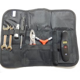 Motorcycle Emergency Tool Kit 9 Piece Tyre, Gauge Spanners Pliers, Nylon Ties