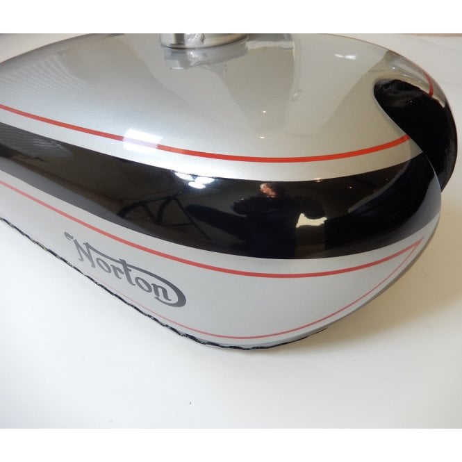 Norton 16H 500cc 1927 Fuel Tank Painted Black Silver & Red Lining With Logo
