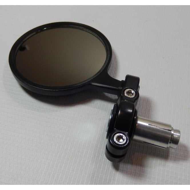 Premium Quality Left Hand Bar End Mirror Black Finish 90mm Diameter