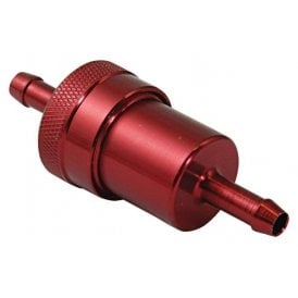 Red Metal Alloy Fuel Filter Standard Fitment In-line Filter 6mm For All Bikes 