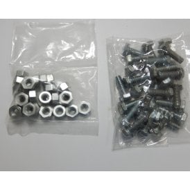 Set of 25 1/4" x 1" Cycle Thread Nuts & Bolts 26TPI Zink Plated