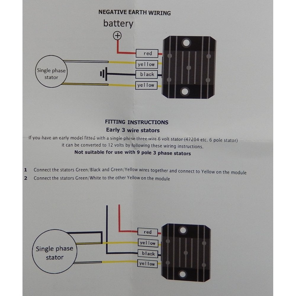 Voltage Rectifier Lucas Diode Single Phase Rectifier 12V Maximum Output 200W Suitable For Lucas Single  Phase Stator Electrical From Classic Bike Parts Cheshire UK