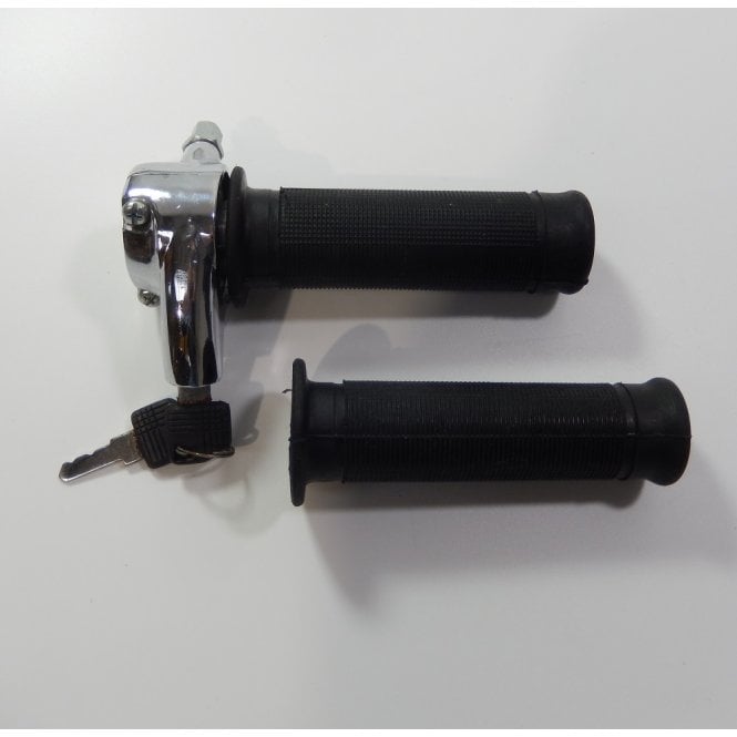 Standard 7/8" Twistgrip & Matching Grip Set Lockable With Cable Adjuster