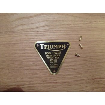 Triumph 650 Twin Patent Plate Brass