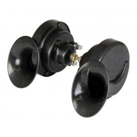 Triumph, BSA Black Twin Pack Snail Horn 12V Replacement For Clear Hooter" Windtone Horns 
