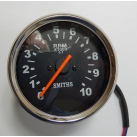 Triumph, BSA, Norton Tachometer Black Face With Bulb Holders 4-1 Ratio