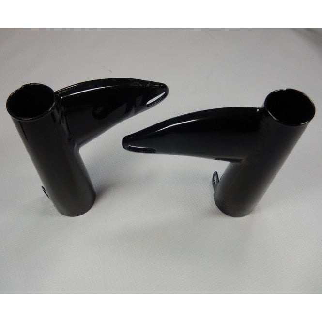 Triumph Headlight Brackets Powder Coated Black Made in UK OEM No 97-1888, 97-1887