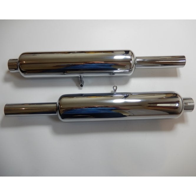 Classic Bike Shop Universal Dunstall Style Silencers – For BSA, Triumph, Honda Motorcycles