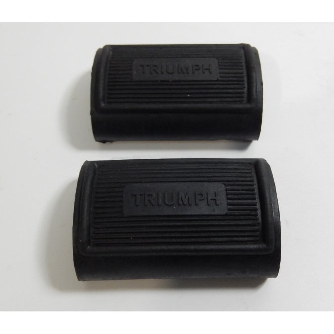 Triumph Rider Pedal Type Footrest Rubbers (Pair) With Logo 
