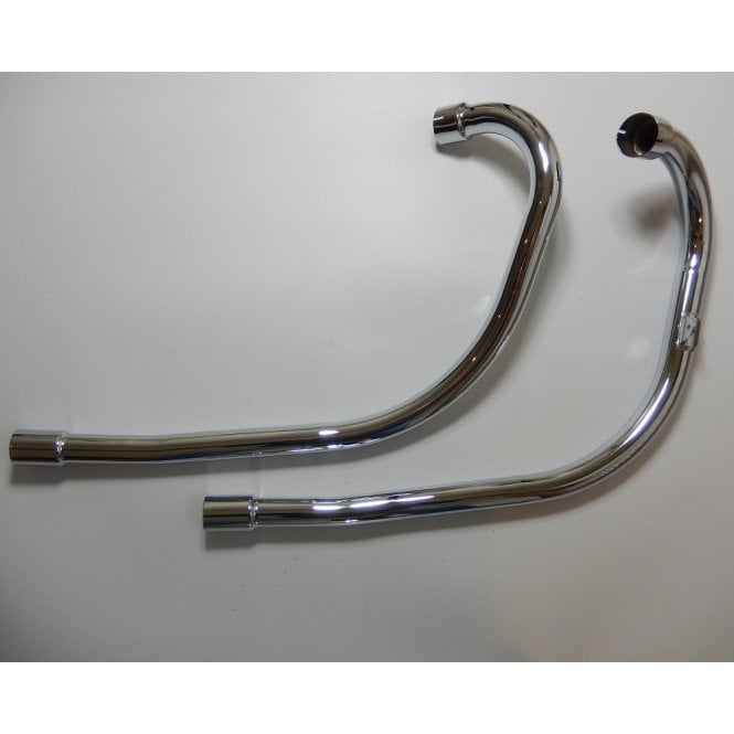 Triumph T100 Chrome Down Pipes Pushover 1967- 1968 UK Made OEM 70-7637/8
