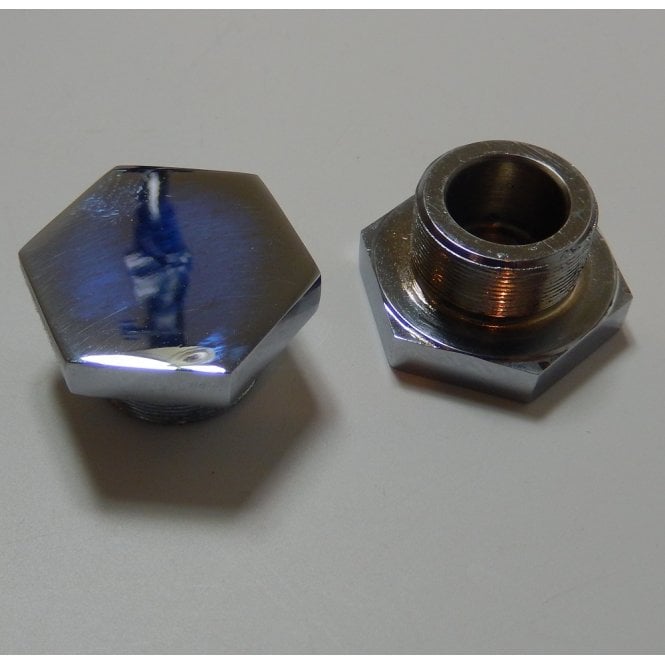 Triumph T100, T120, BSA A65 Chrome Fork Nut (Pair ) Flat Top OEM No 97-2245