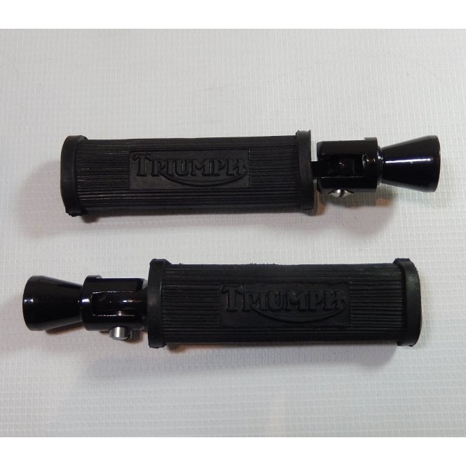 Triumph T120 Pillion Footrests Complete With Logo Foot Rubbers