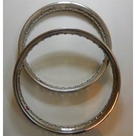 Triumph T120, T120R, TR6, TR6C Front & Rear Stainless Steel Wheel Rims Set 40 Hole