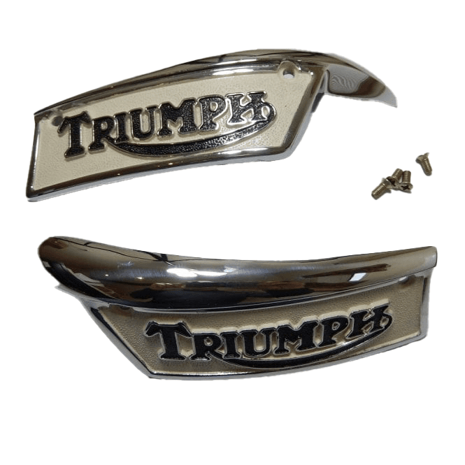 Triumph T120, TR6 & US Spec T14 Tank Badges Enamelled OEM No 82-9700, 82-9701