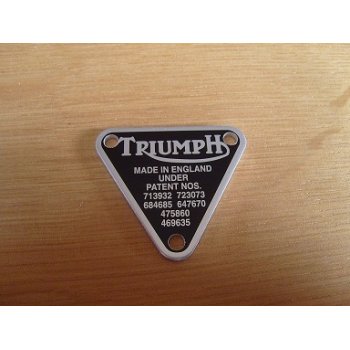 Triumph Trident Patent Plate Alloy OEM No 70-8762 Made in England