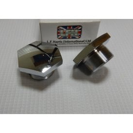 TriumphT100, T120, T150 Fork Nut Chrome 28TPI Sold As A Pair Made in England