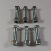 UNF 1 3/8" x 3/8" Bolts & Metal Locking Nuts Set of Six