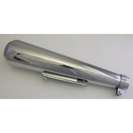  Universal 17" Reverse Cone Shorty Megaphone in Chrome (Non Baffle)