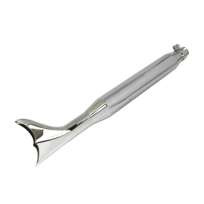 Universal Chrome Fishtail Silencer 30" Long With Baffel Fitted 
