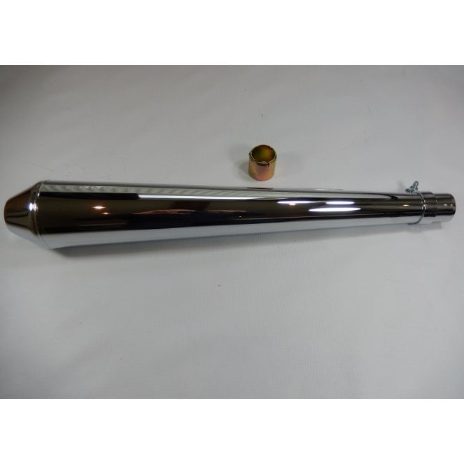Universal Classic Motorcycle Chrome Megaphone Silencer 26" Long With Clamp & Reducer Kit