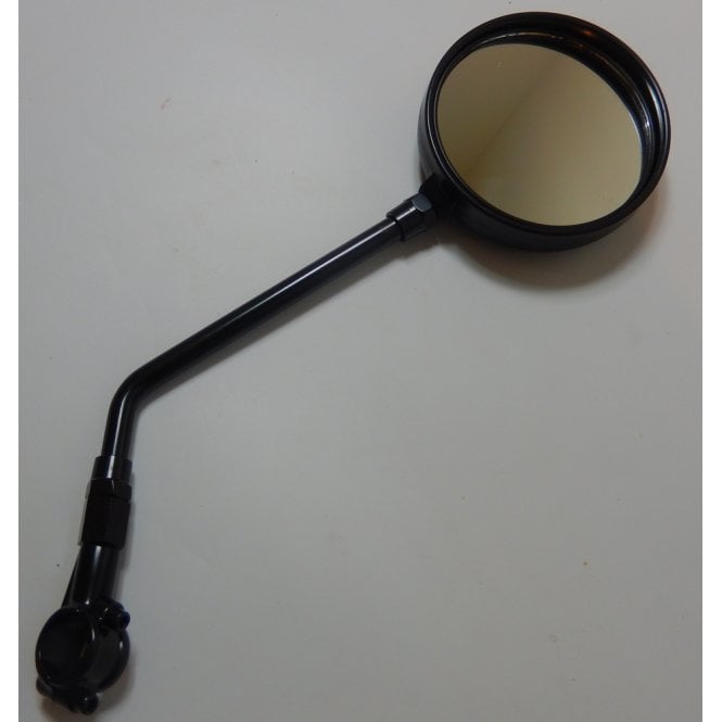 Universal Classic Motorcycle Clamp-on Black Mirror Round 7/8" Handlebars Fits Left or Right Hand