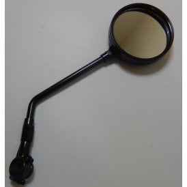 Universal Classic Motorcycle Clamp-on Black Mirror Round 7/8" Handlebars Fits Left or Right Hand